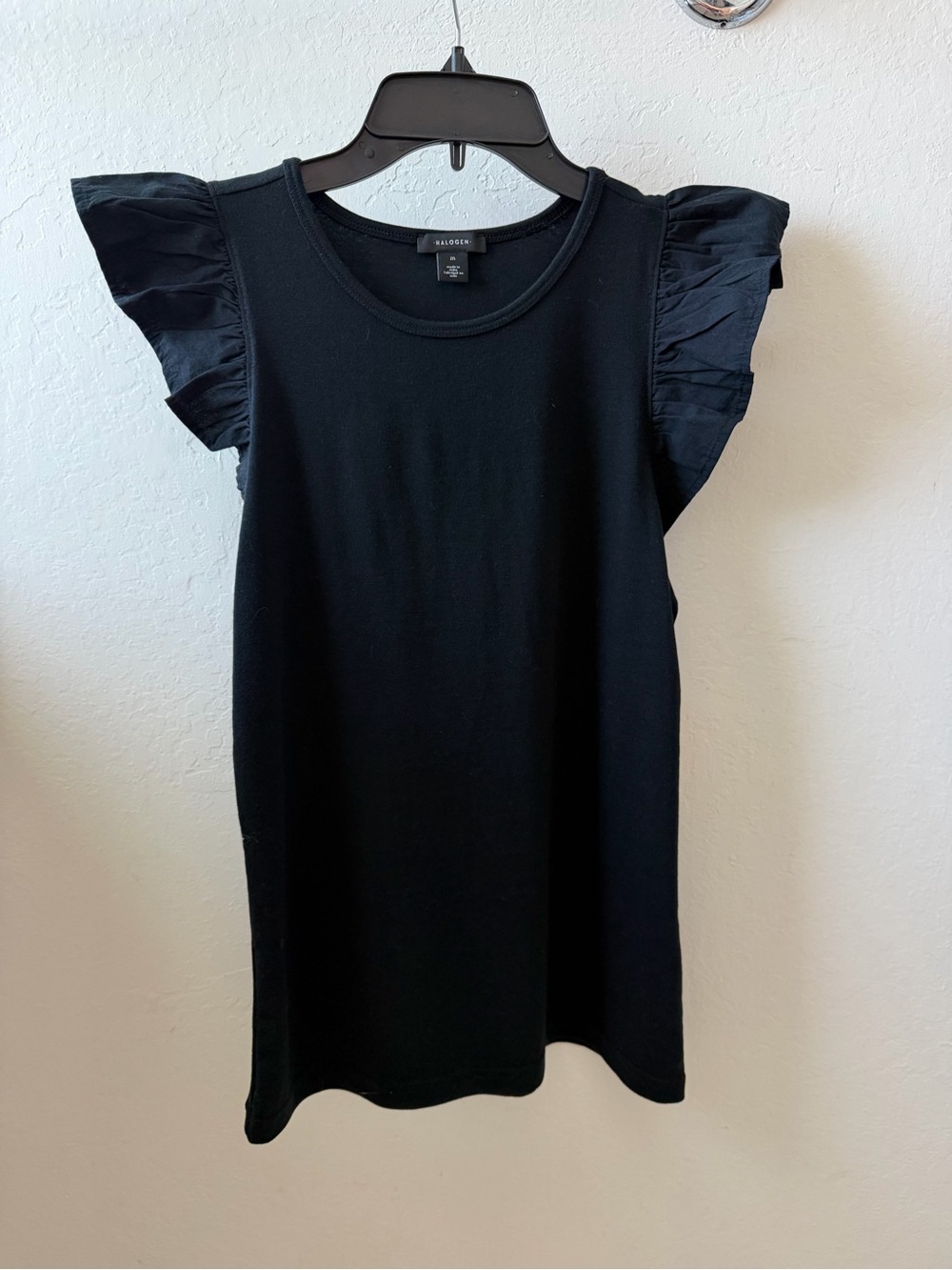 Halogen Black Flutter-Sleeve Women's Top